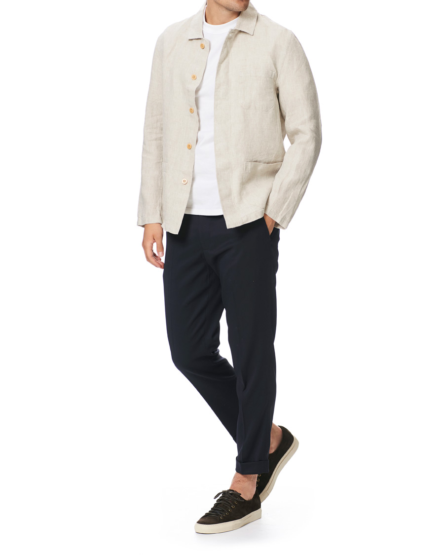 Heren | Overhemden | NN07 | Oscar Linen Blazer Overshirt Oat