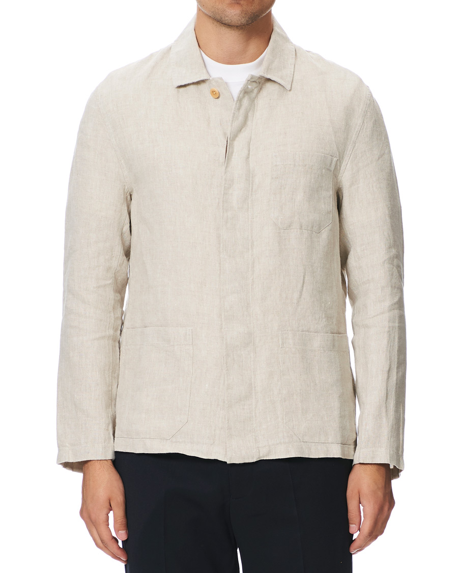 Heren | Overhemden | NN07 | Oscar Linen Blazer Overshirt Oat