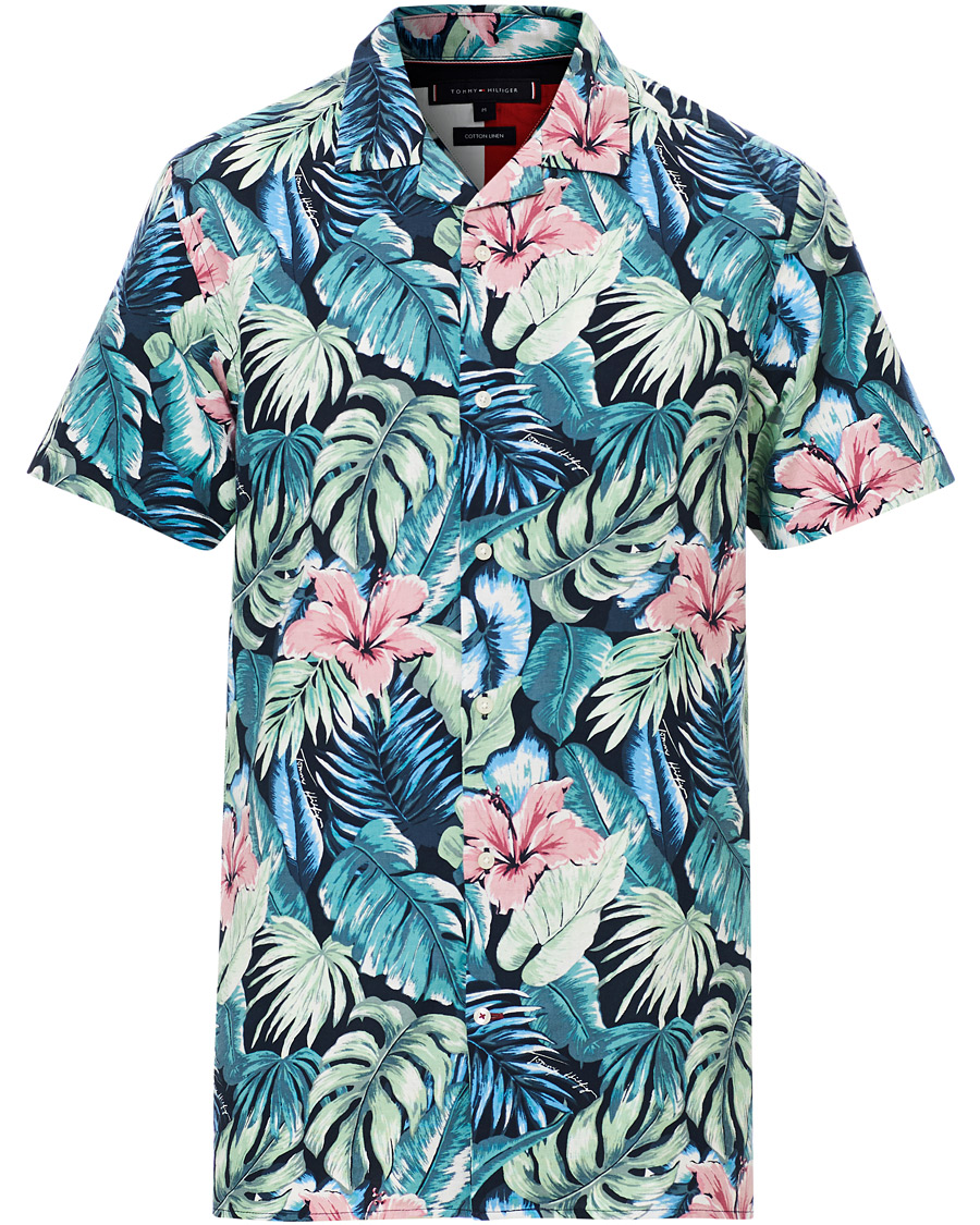 Homme | Chemises | Tommy Hilfiger | Hawaiian Printed Short Sleeve Shirt Green Bay