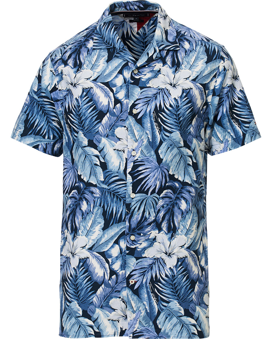 Homme | Chemises | Tommy Hilfiger | Hawaiian Printed Short Sleeve Shirt Washed Ink