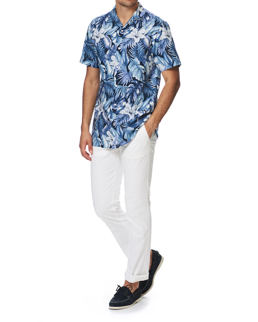 Homme | Chemises | Tommy Hilfiger | Hawaiian Printed Short Sleeve Shirt Washed Ink