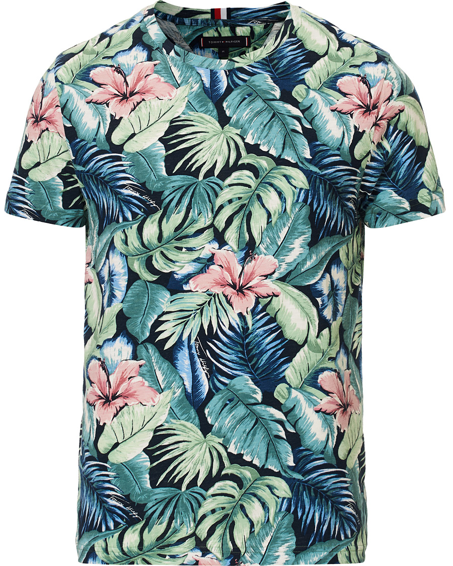 Homme | T-shirts | Tommy Hilfiger | All Over Flower Printed Crew Neck Tee Green Bay