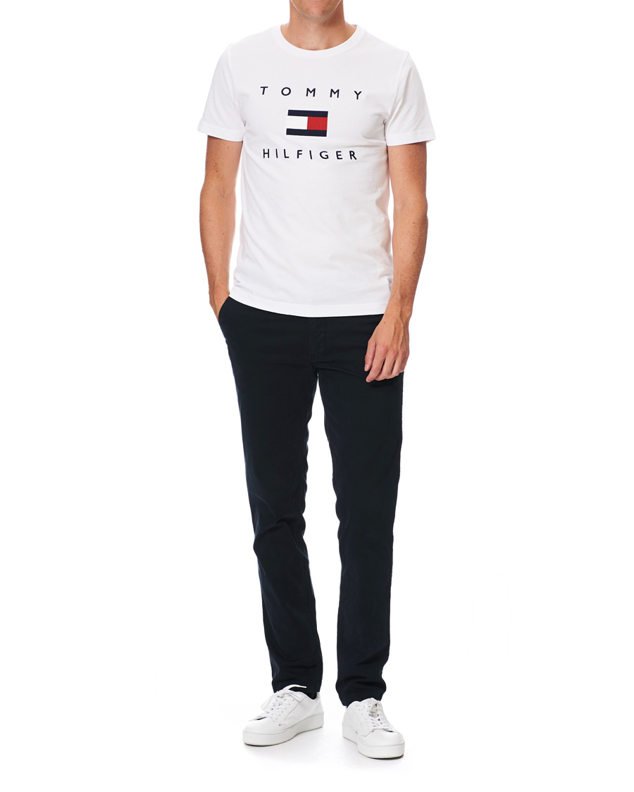 Homme | T-shirts | Tommy Hilfiger | Flag Logo Crew Neck Tee White