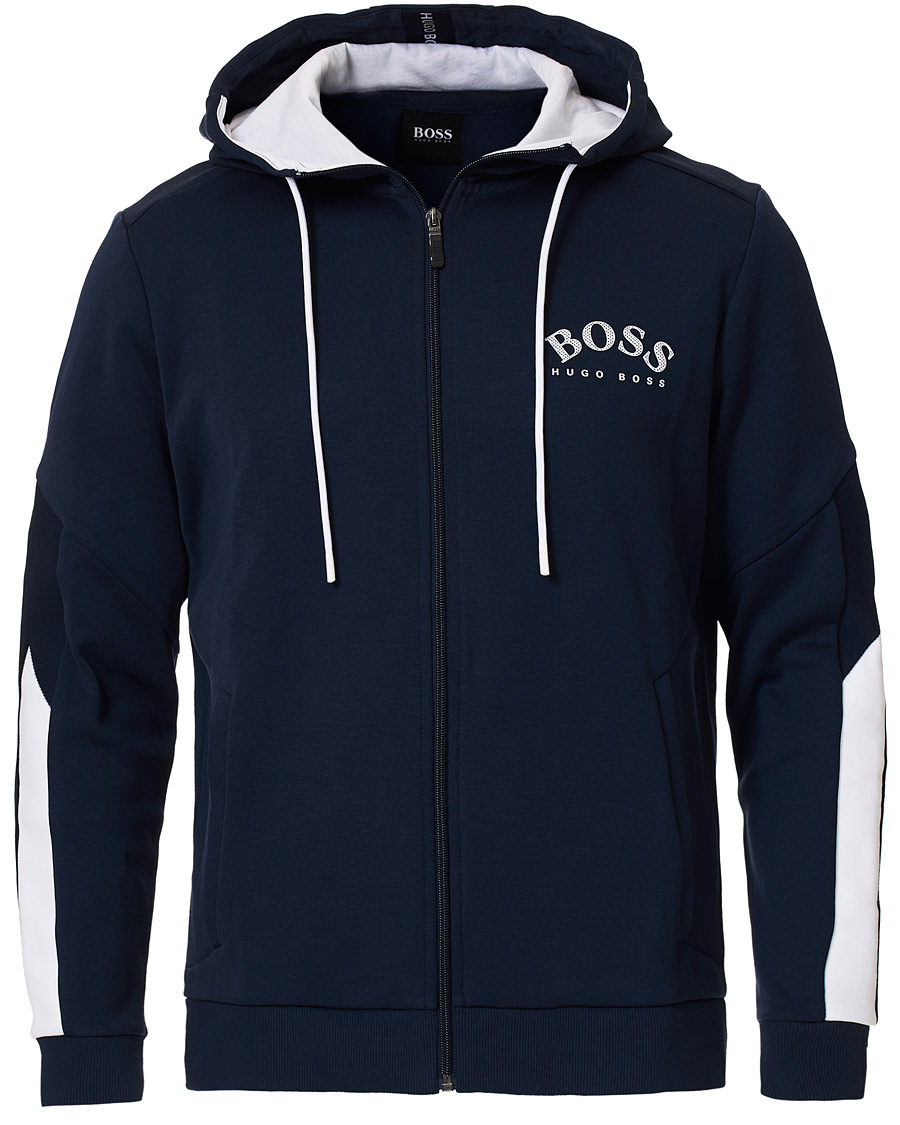 Homme | Pulls Et Tricots | BOSS GREEN | BOSS Athleisure Saggy Full-Zip Hoodie Navy