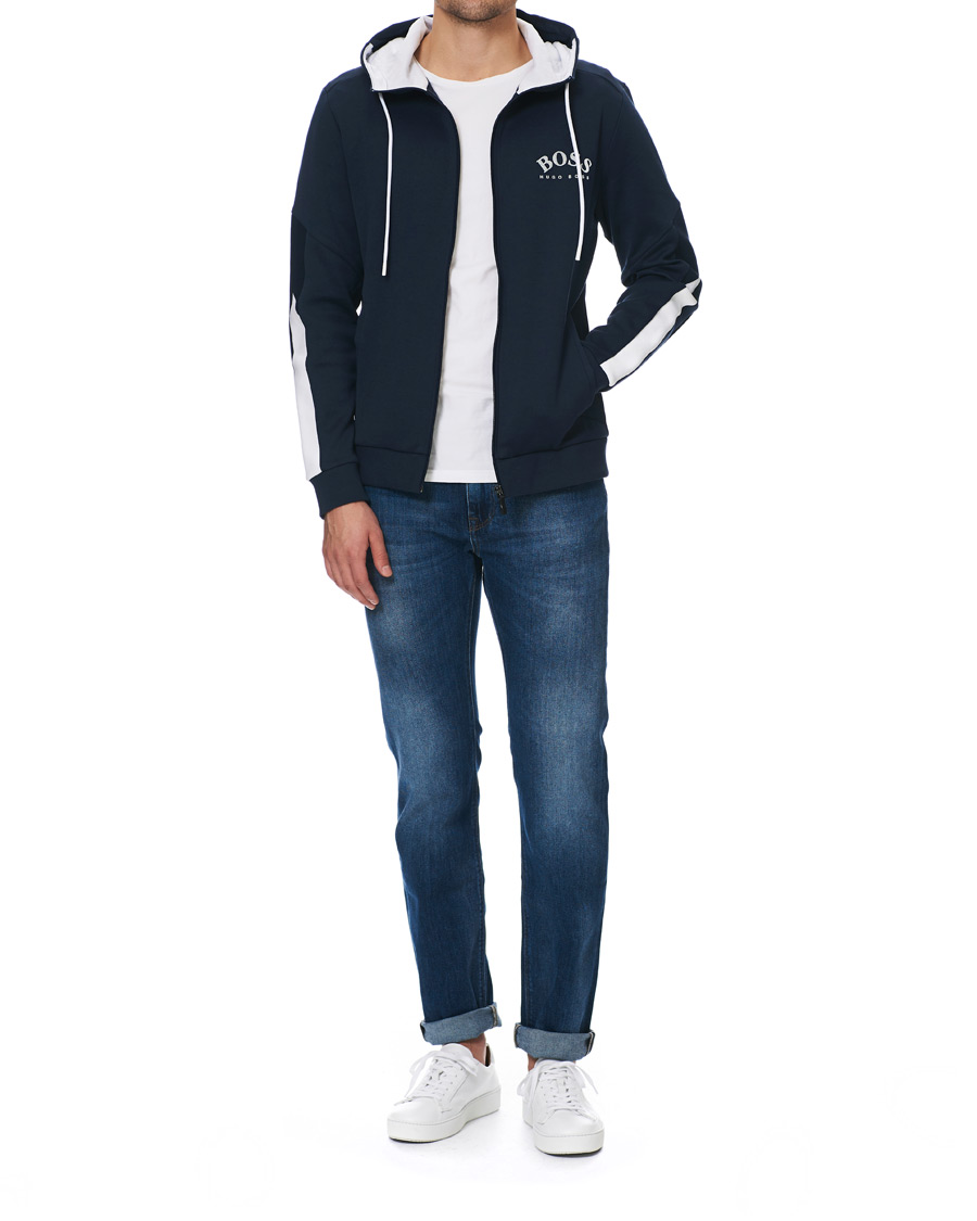 Homme | Pulls Et Tricots | BOSS GREEN | BOSS Athleisure Saggy Full-Zip Hoodie Navy