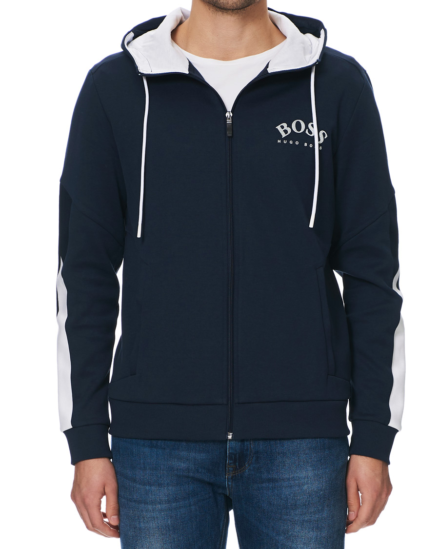 Homme | Pulls Et Tricots | BOSS GREEN | BOSS Athleisure Saggy Full-Zip Hoodie Navy