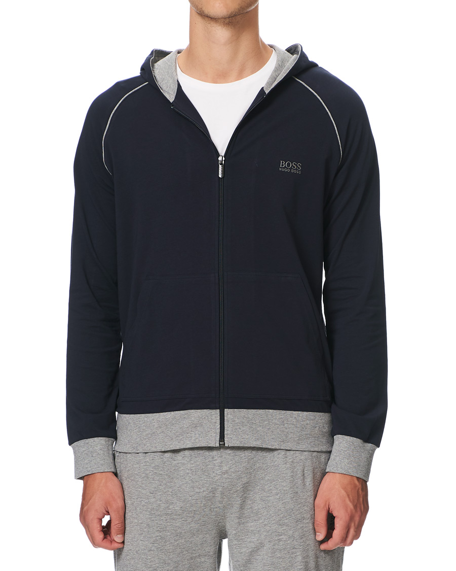 Heren | Truien | BOSS BLACK | BOSS Mix & Match Full Zip Hoodie Dark Blue