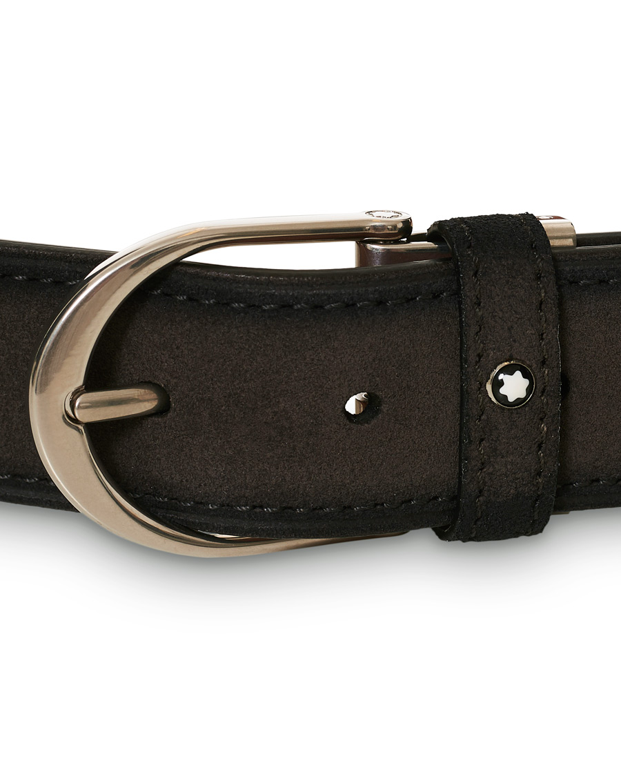 Homme | Montblanc Horseshoe Buckle Belt 35mm Grey Suede | Montblanc | Horseshoe Buckle Belt 35mm Grey Suede