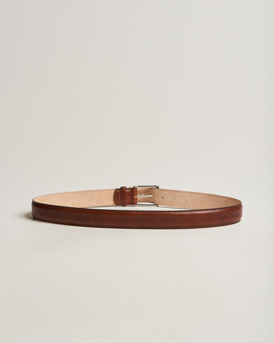 Homme | Loake 1880 Henry Grained Leather Belt 3,3 cm Mahogany | Loake 1880 | Henry Grained Leather Belt 3,3 cm Mahogany