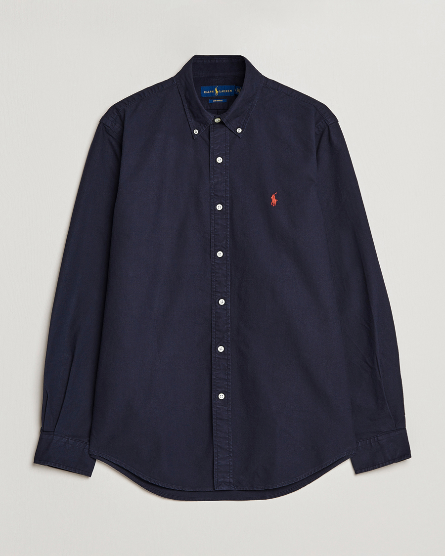 Homme | Chemises | Polo Ralph Lauren | Custom Fit Garment Dyed Oxford Shirt Navy