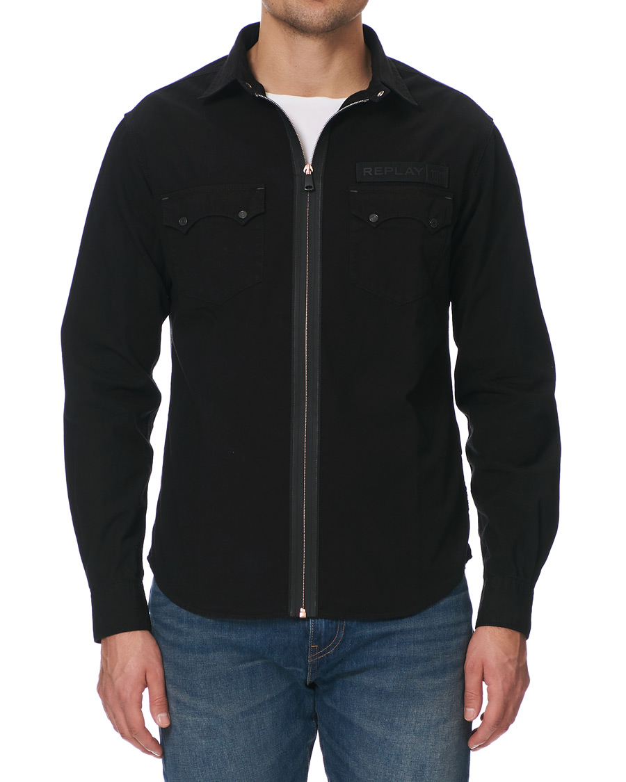 Homme | Chemises | Replay | Neymar JR Denim Full Zip Overshirt Black