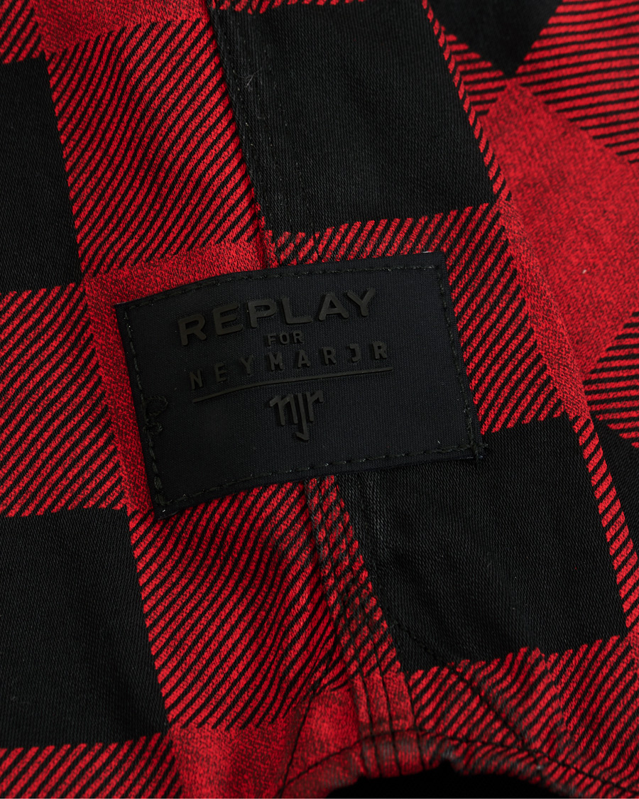 Homme | Chemises | Replay | Neymar JR Check Full Zip Overshirt Black/Red L