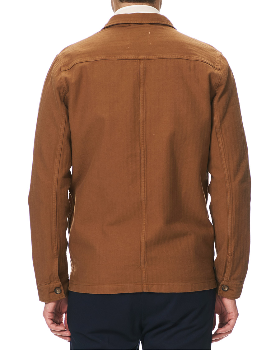 Homme | Chemises | A Day's March | Original Herringbone Overshirt Trucker Brown L