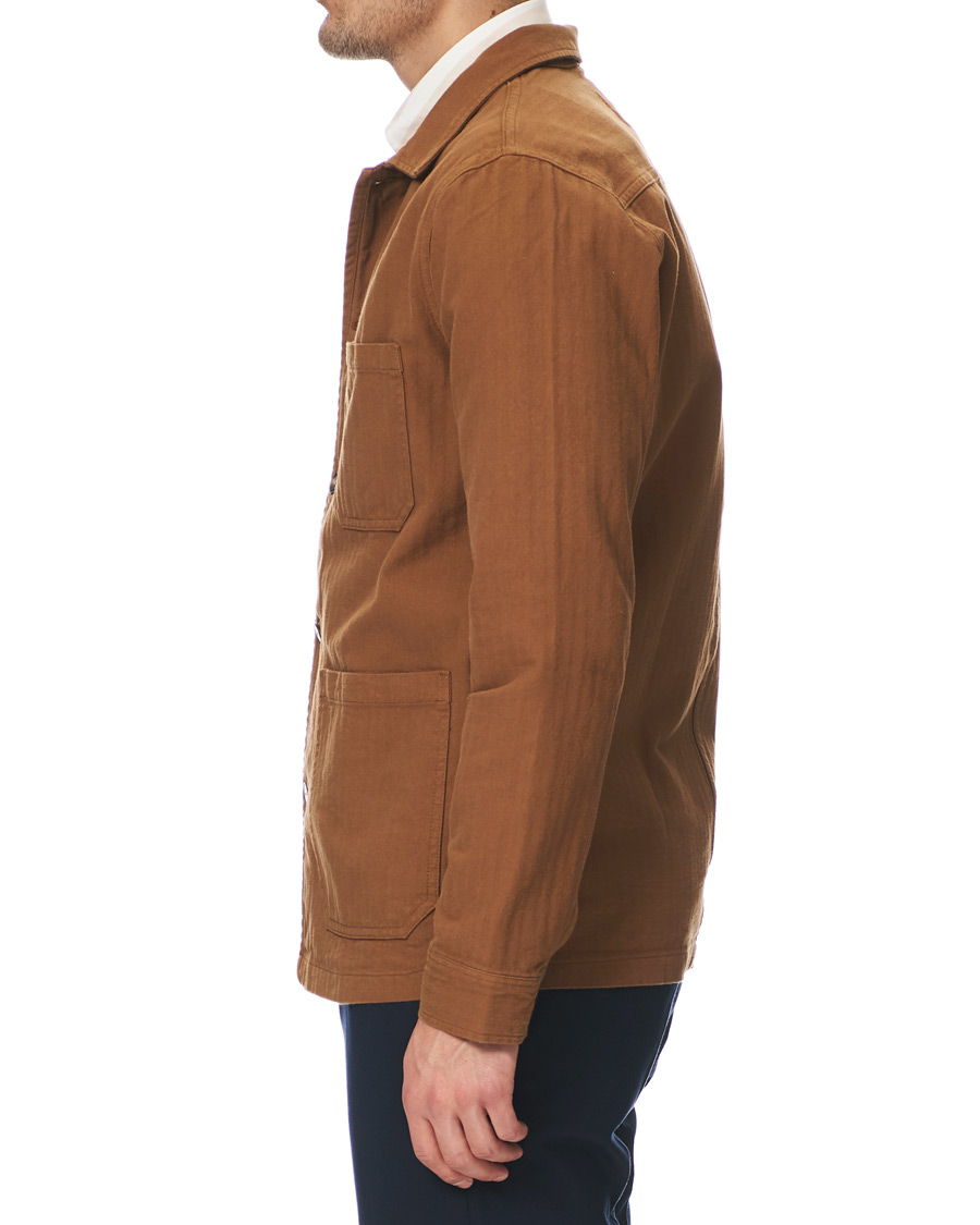 Homme | Chemises | A Day's March | Original Herringbone Overshirt Trucker Brown L