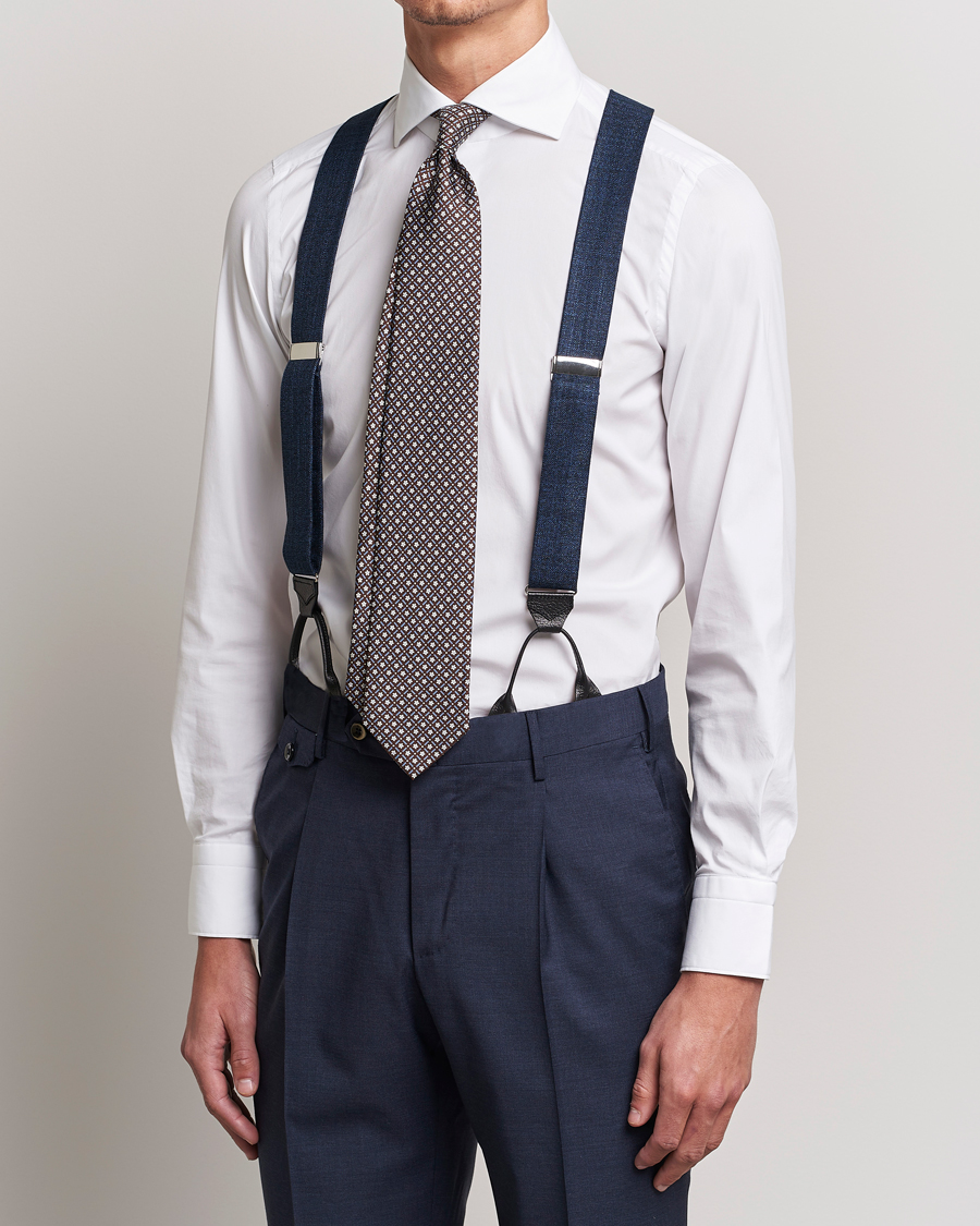 Homme | Albert Thurston Hardy Minnis Bamboo Braces 38mm Navy | Albert Thurston | Hardy Minnis Bamboo Braces 38mm Navy
