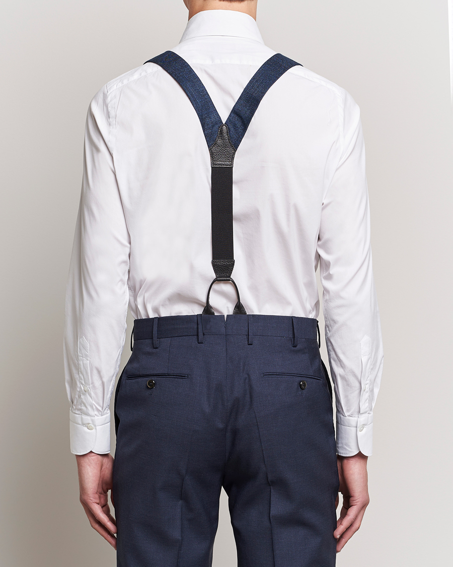 Homme | Albert Thurston Hardy Minnis Bamboo Braces 38mm Navy | Albert Thurston | Hardy Minnis Bamboo Braces 38mm Navy