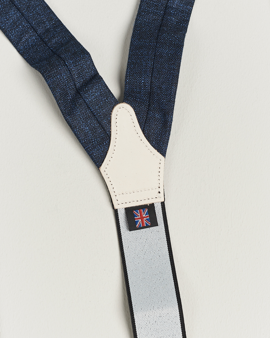 Heren | Bretels | Albert Thurston | Hardy Minnis Bamboo Braces 38mm Navy