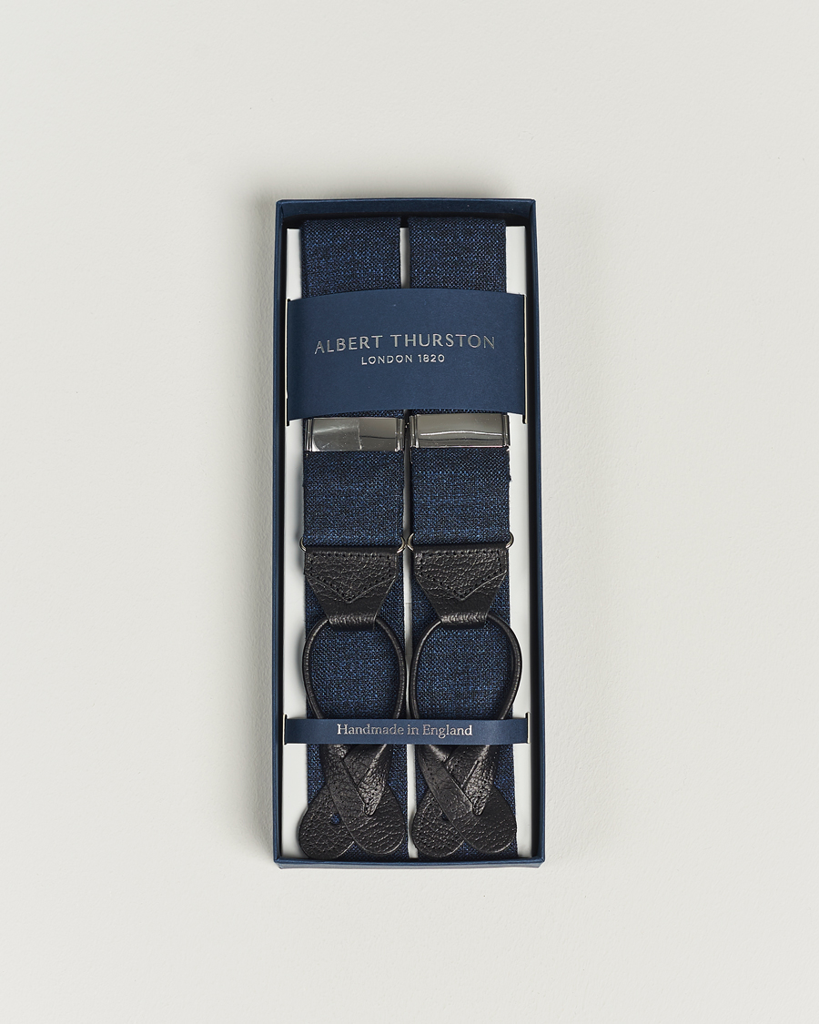 Homme | Albert Thurston Hardy Minnis Bamboo Braces 38mm Navy | Albert Thurston | Hardy Minnis Bamboo Braces 38mm Navy