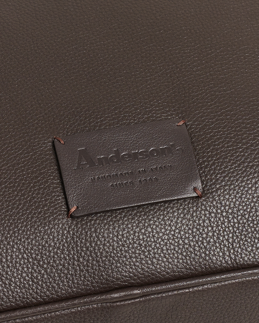 Heren | Tassen | Anderson's | Full Grain Leather Briefcase Dark Brown