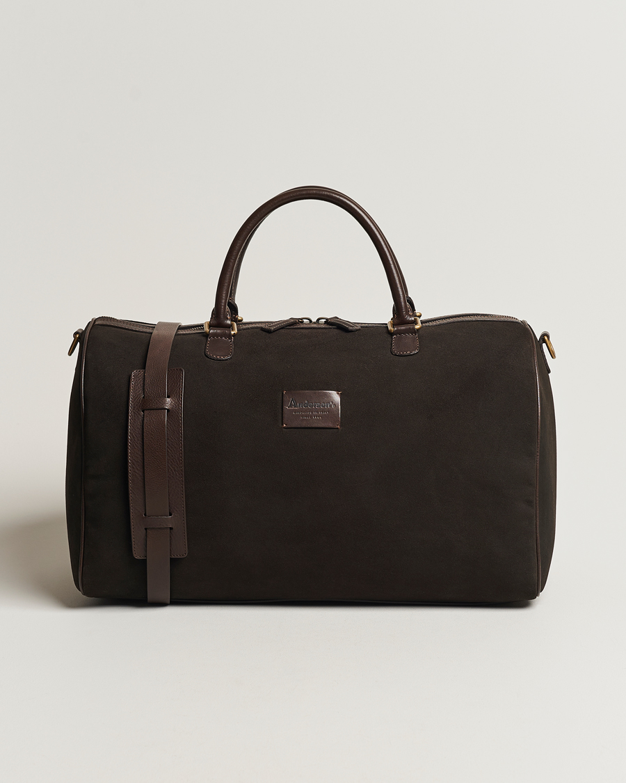Homme | Sacs | Anderson's | Boston Suede Weekendbag Brown/Brown