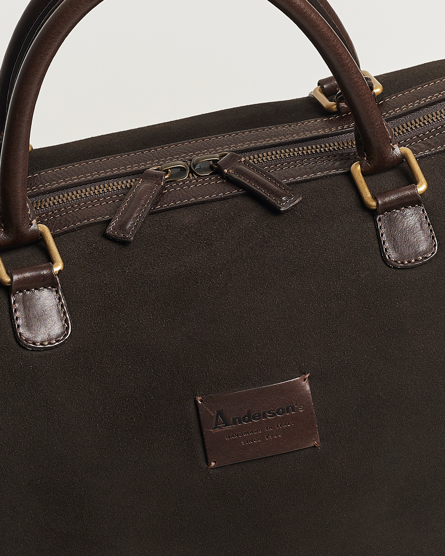 Homme | Sacs | Anderson's | Boston Suede Weekendbag Brown/Brown