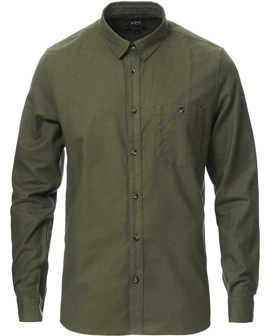 Homme | Chemises | A.P.C. | Chicago Flannel Shirt Dark Green