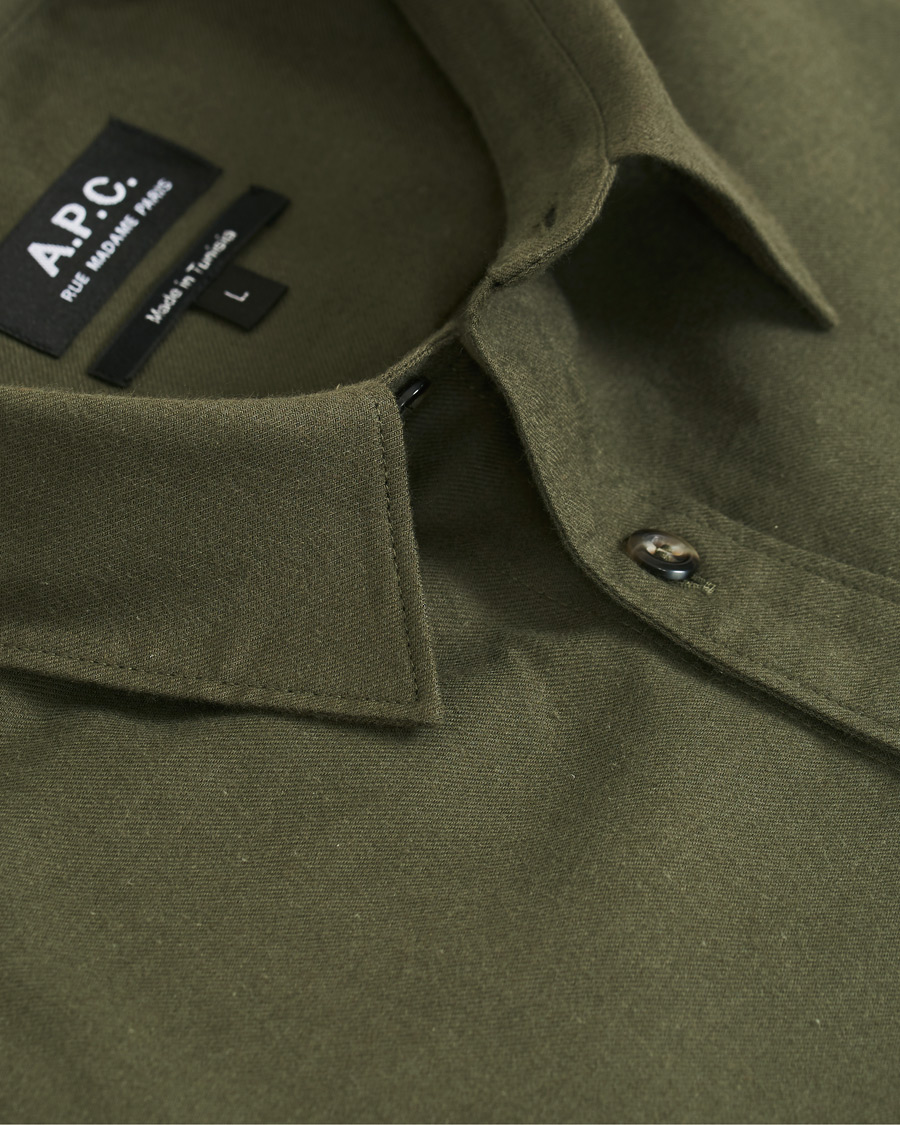 Homme | Chemises | A.P.C. | Chicago Flannel Shirt Dark Green