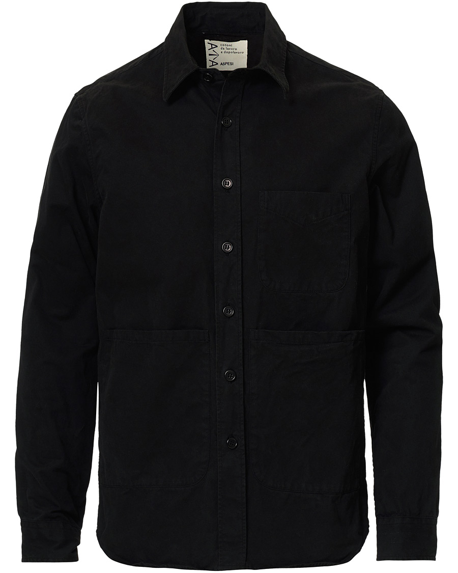 Homme | Chemises | Aspesi | Cotton Shirt Jacket Black