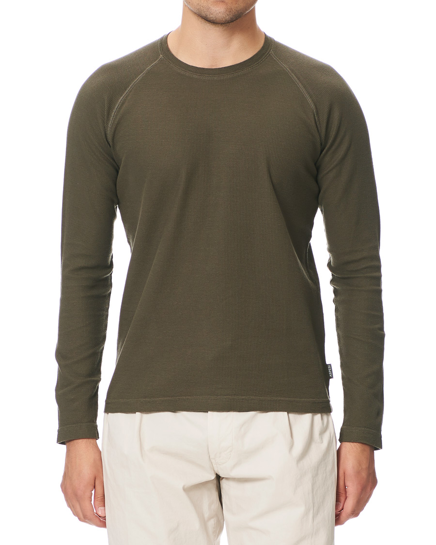 Homme | T-shirts | Aspesi | Long Sleeve Raglan T-Shirt Military