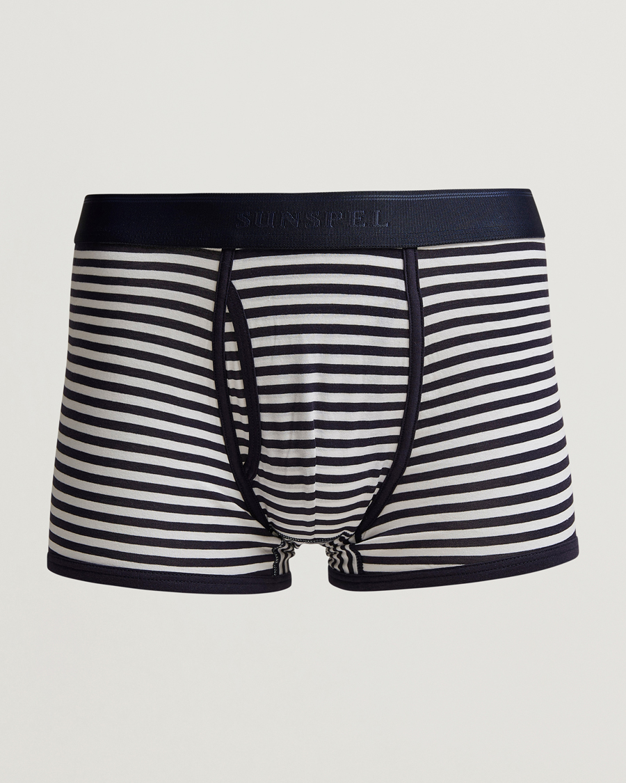 Homme | Sous-Vêtements Et Chaussettes | Sunspel | Superfine Two Button Cotton Navy/White