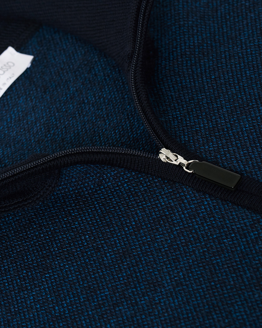 Homme | Pulls Et Tricots | Gran Sasso | Merino Fashion Fit Full Zip Blue/Blue