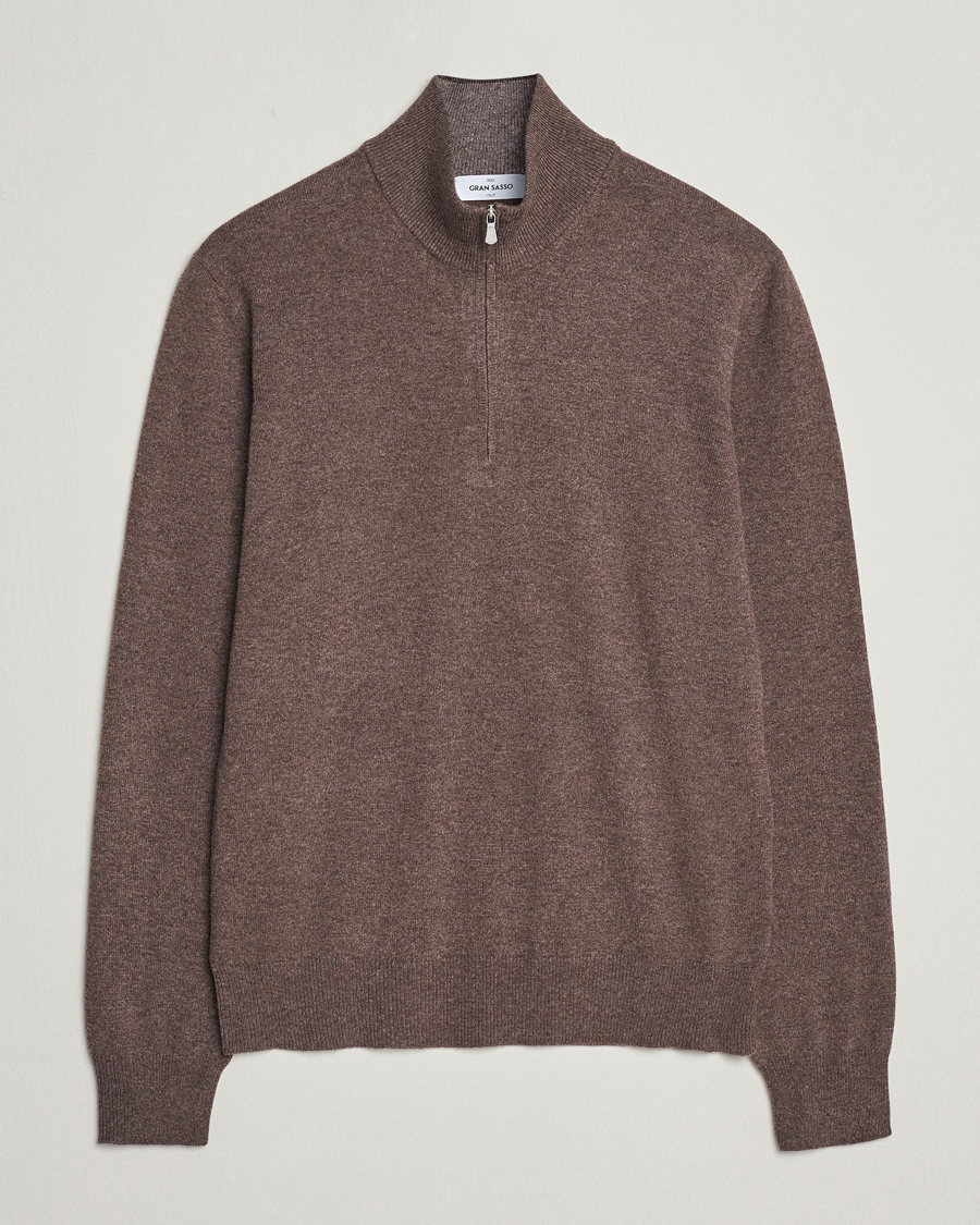 Homme | Pulls Et Tricots | Gran Sasso | Wool/Cashmere Half Zip Brown
