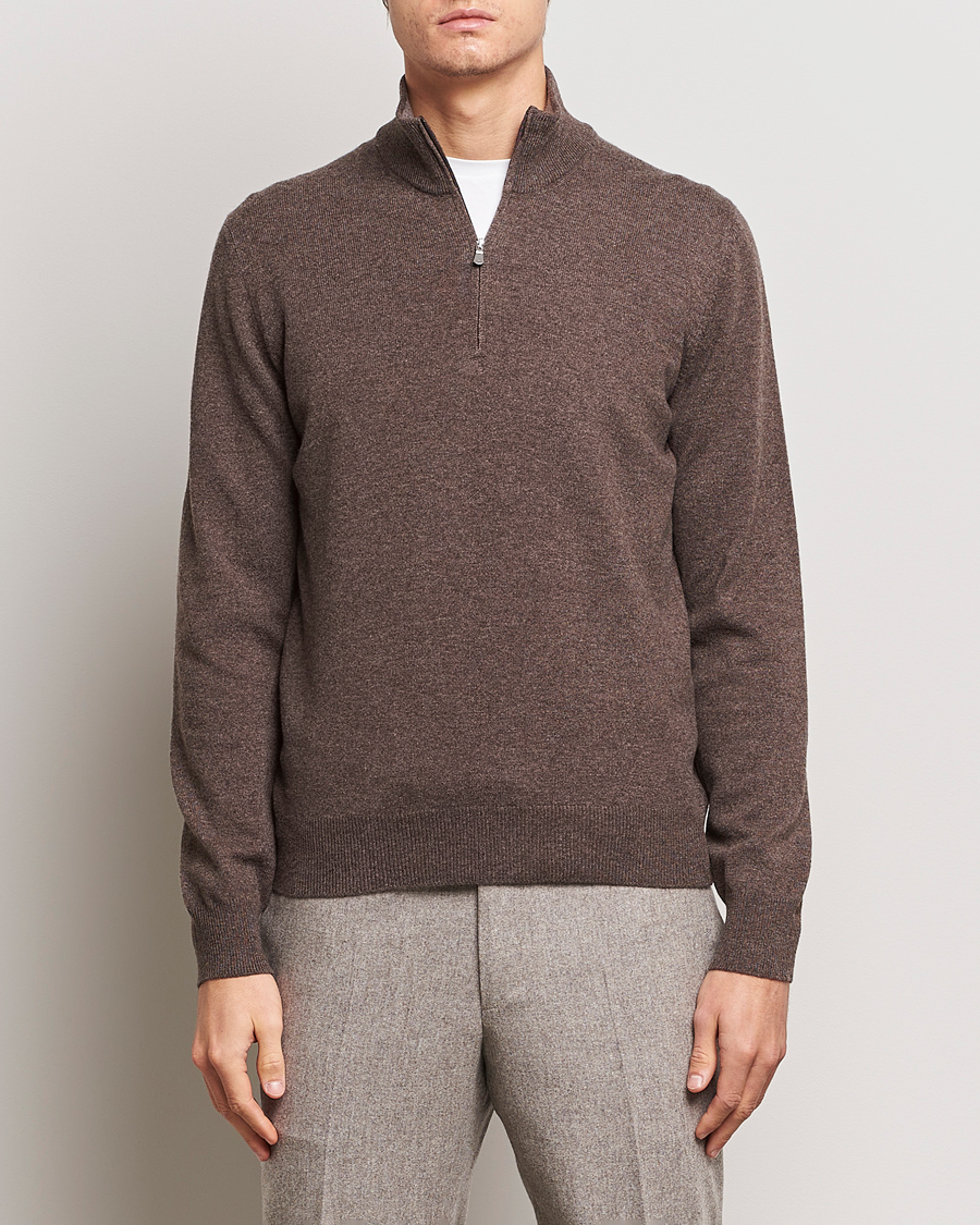 Homme | Pulls Et Tricots | Gran Sasso | Wool/Cashmere Half Zip Brown