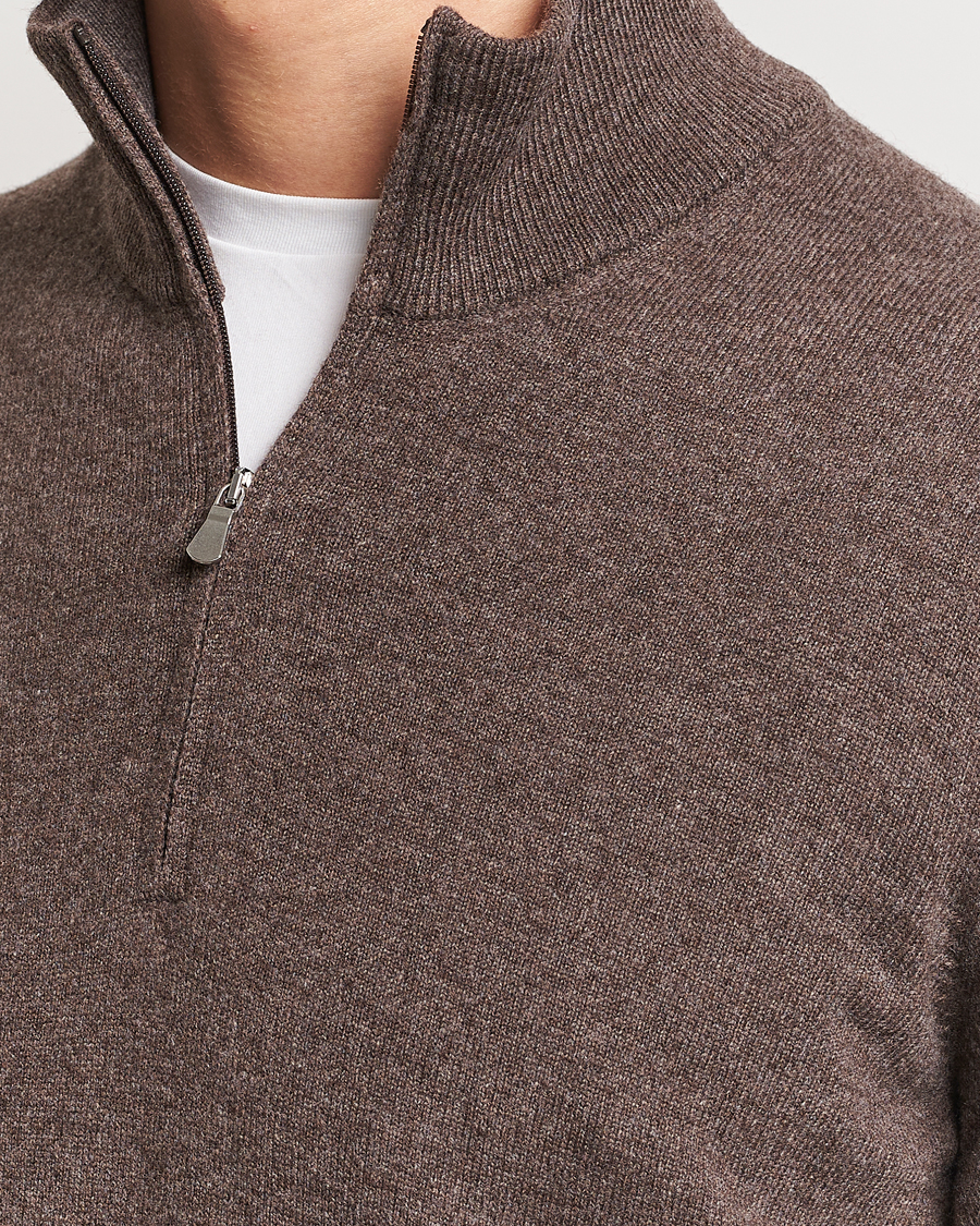 Homme | Pulls Et Tricots | Gran Sasso | Wool/Cashmere Half Zip Brown