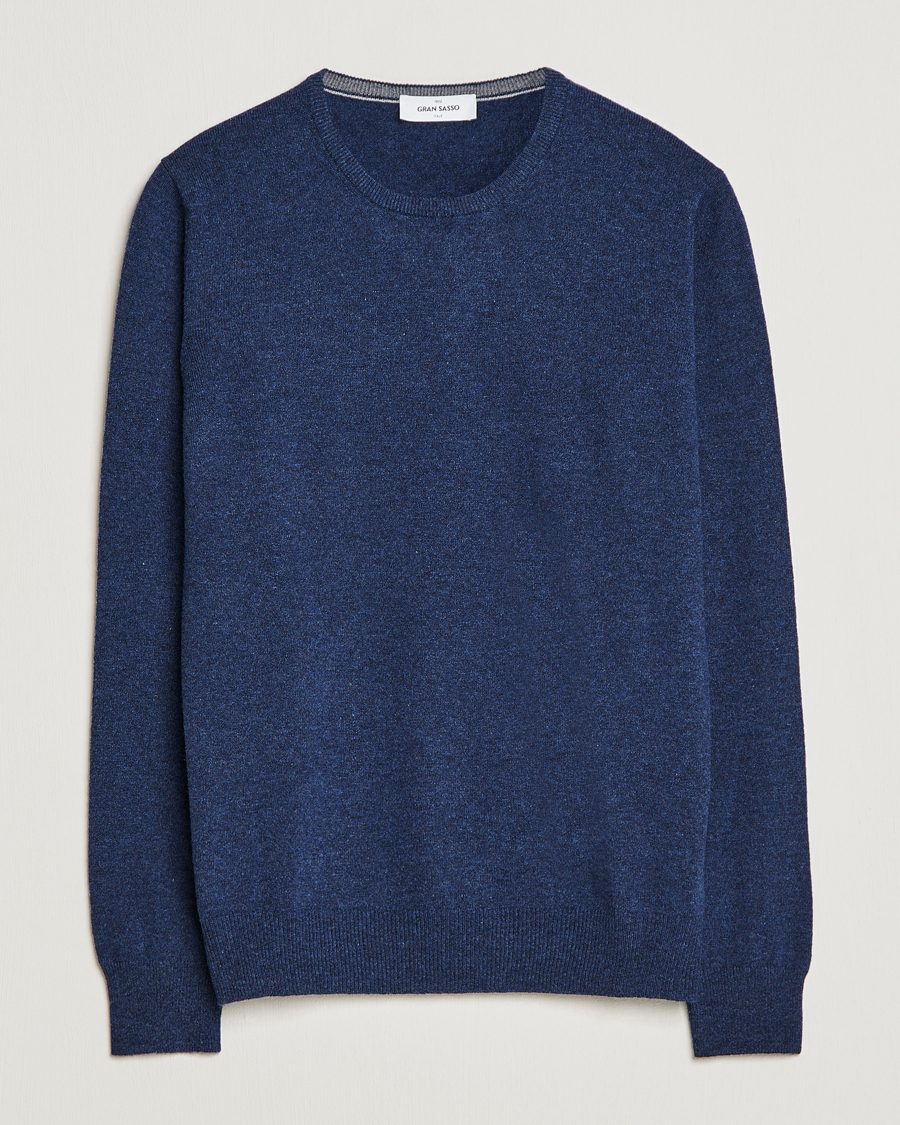 Homme | Pulls Et Tricots | Gran Sasso | Wool/Cashmere Crew Neck Navy Melange