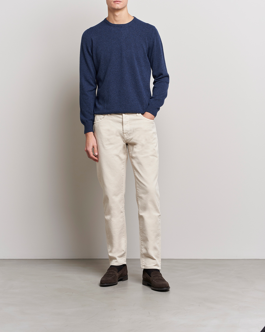 Homme | Pulls Et Tricots | Gran Sasso | Wool/Cashmere Crew Neck Navy Melange