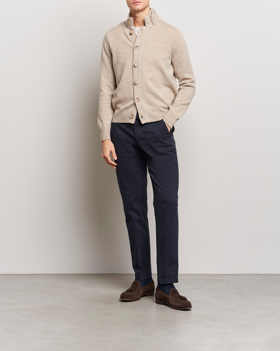Homme | Pulls Et Tricots | Gran Sasso | Heavy Wool Cardigan Taupe Melange
