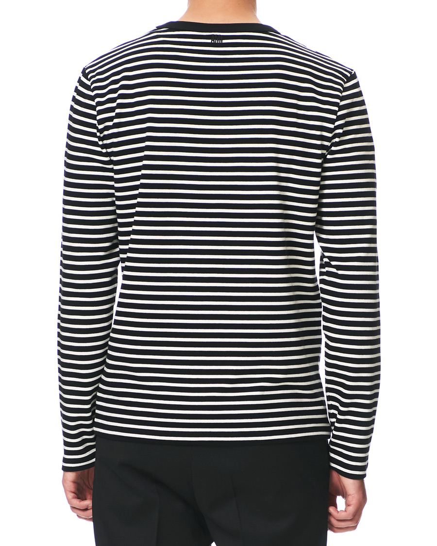 Homme | T-shirts | AMI | Striped Long Sleeve Tee Black/White