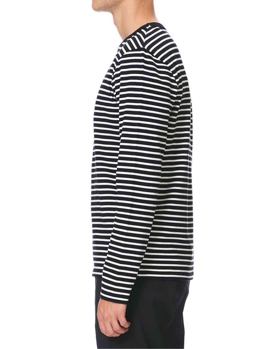Homme | T-shirts | AMI | Striped Long Sleeve Tee Black/White