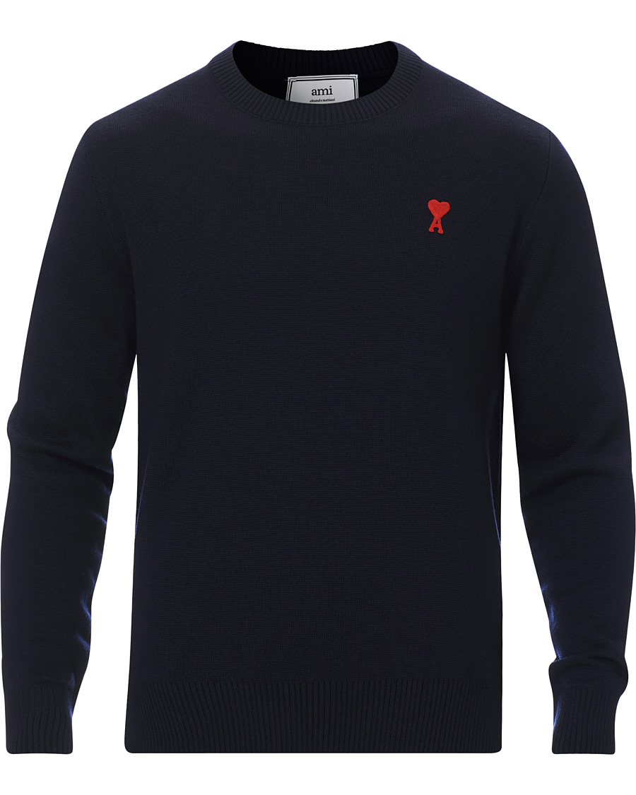 Homme | Pulls Et Tricots | AMI | Heart Logo Merino Sweater Navy