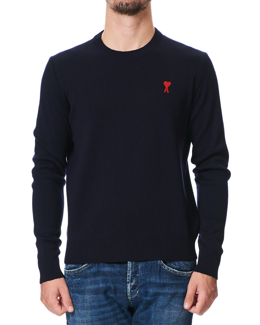 Homme | Pulls Et Tricots | AMI | Heart Logo Merino Sweater Navy