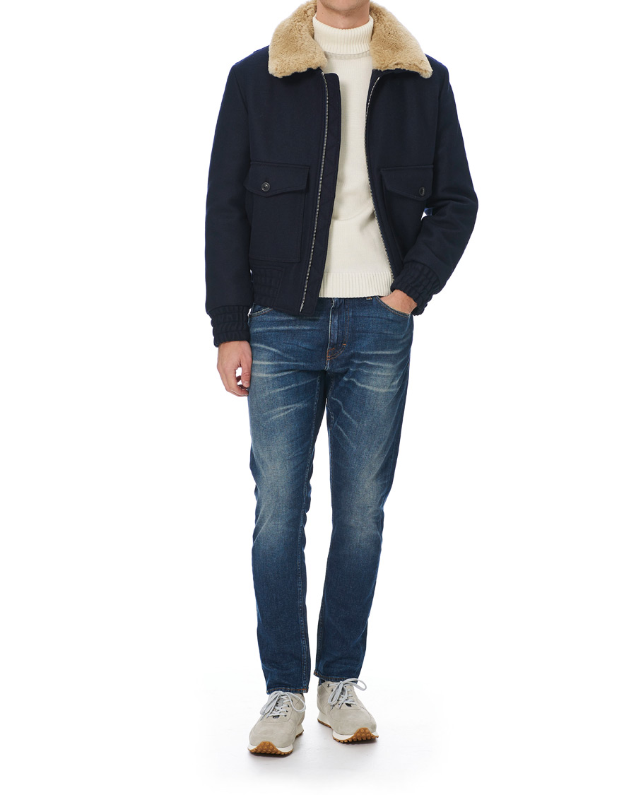 Heren | Jassen | AMI | Shearling Bomber Jacket Navy