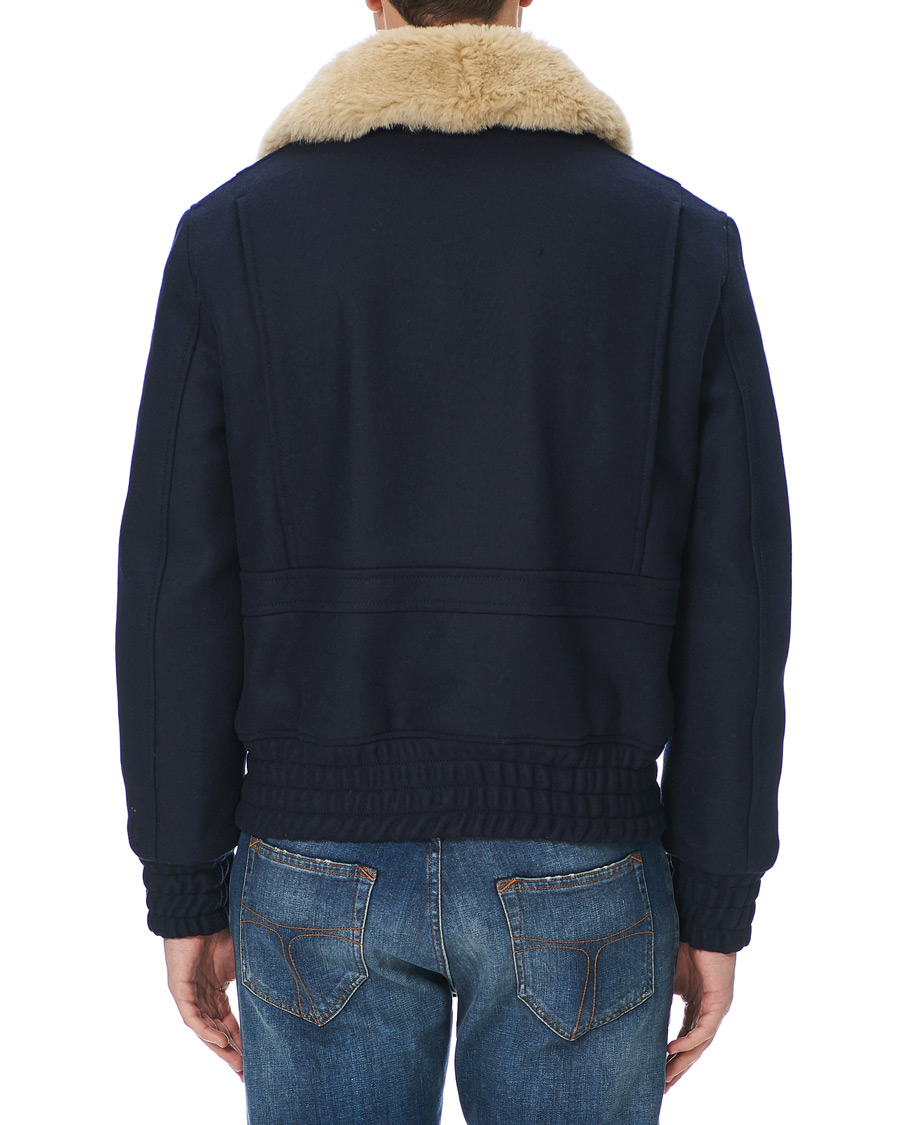 Heren | Jassen | AMI | Shearling Bomber Jacket Navy
