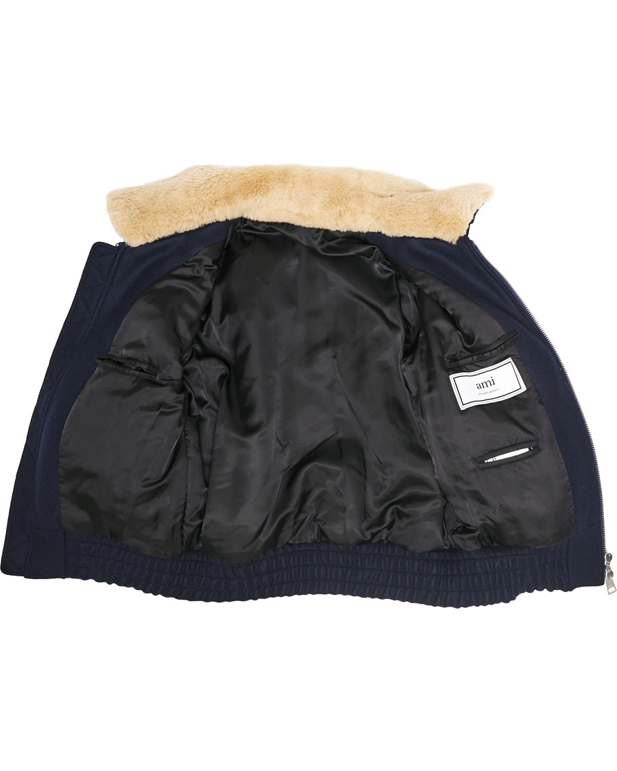 Heren | Jassen | AMI | Shearling Bomber Jacket Navy