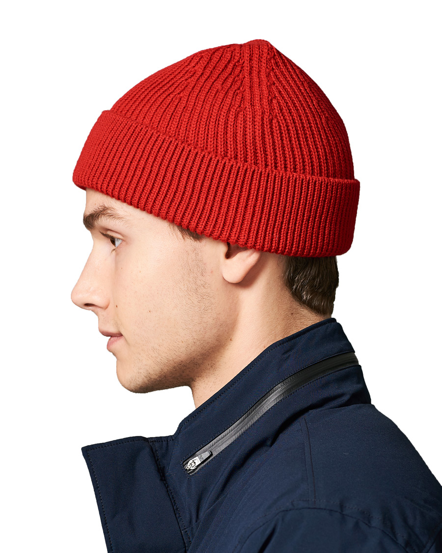Homme | Andersen-Andersen Merino Wool Rib Beanie Classic Red | Andersen-Andersen | Merino Wool Rib Beanie Classic Red