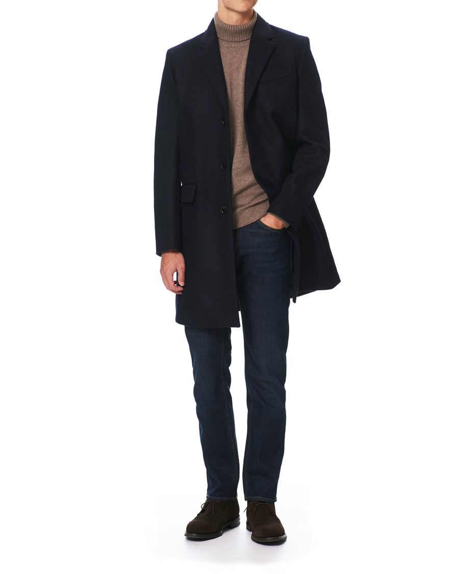 Homme | Manteaux Et Vestes | Filippa K | Rhine Recycled Melton Wool Coat Navy