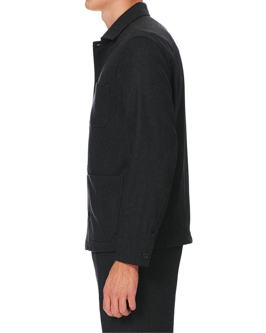 Homme | Chemises | Filippa K | Louis Flannel Jacket Dark Grey Melange