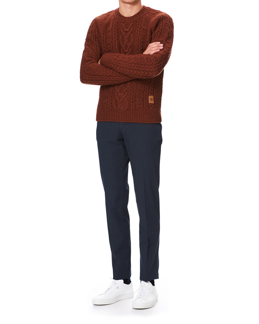 Homme | Pulls Et Tricots | Bally | Aran Cable Knit Sweater Dark Orange