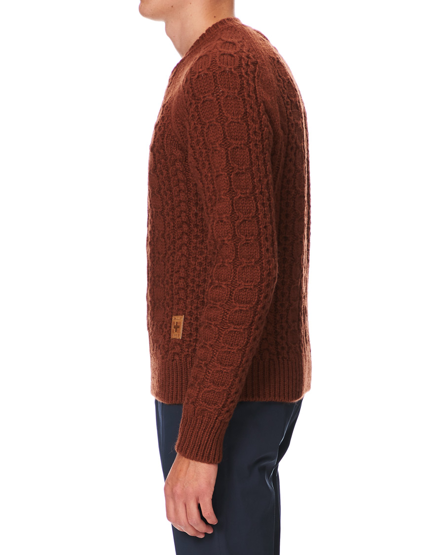 Homme | Pulls Et Tricots | Bally | Aran Cable Knit Sweater Dark Orange
