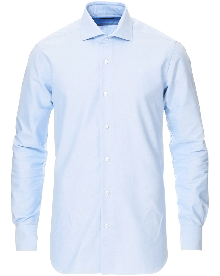 Homme | Chemises | Barba Napoli | Culto Slim Fit Washed Oxford Shirt Light Blue